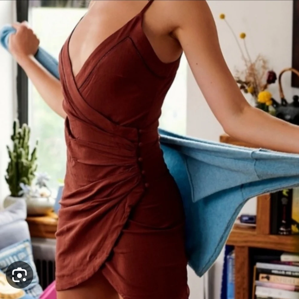 Free People Dylan Wrap Dress in Desert - Picture 1 of 6